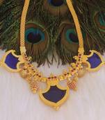 Red and white stone kerala palakka necklace