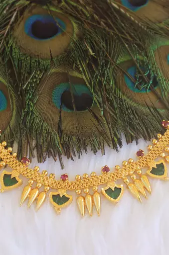 Mullamotu kerala style palakka choker necklace