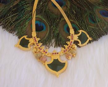 Multi color kerala style palakka necklace 1