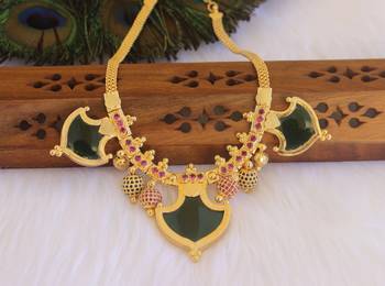 Multi color kerala style palakka necklace 2