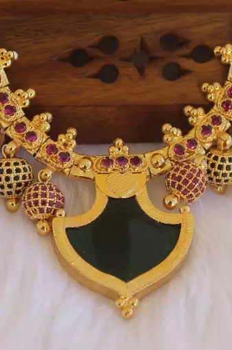 Multi color kerala style palakka necklace