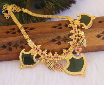 Multi color kerala style palakka necklace 4