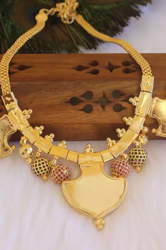 Multi color kerala style palakka necklace