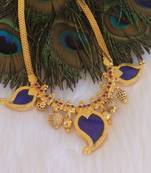 Mango shape green stone kerala style palakka necklace