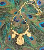 Gold plated temple lakshmi necklace