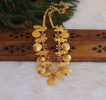 Dashavatara temple gold plated necklace 1