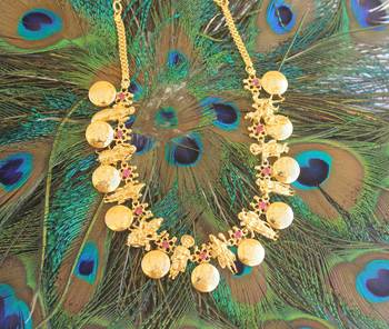 Dashavatara temple gold plated necklace 2