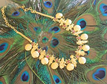 Dashavatara temple gold plated necklace 3