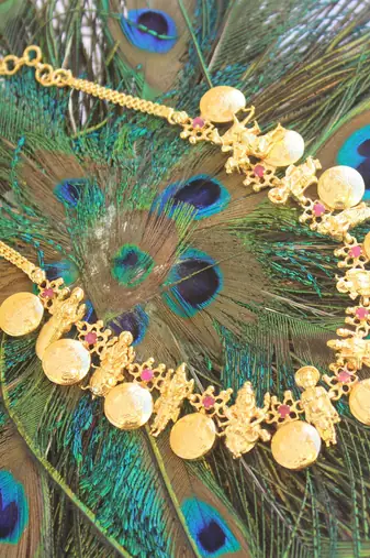 Dashavatara temple gold plated necklace