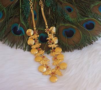 Dashavatara temple gold plated necklace 4