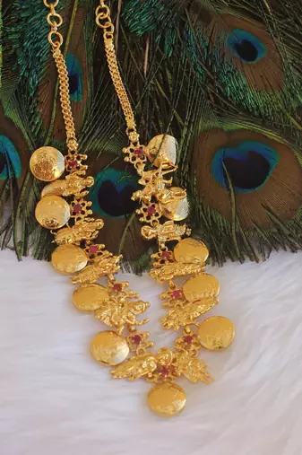 Dashavatara temple gold plated necklace