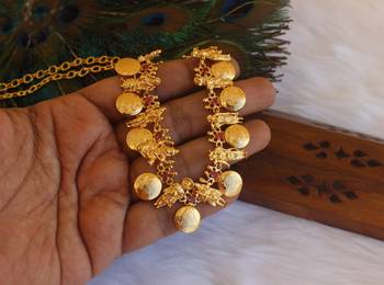 Dashavatara temple gold plated necklace 5
