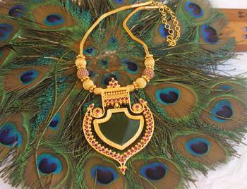 Kerala style gold plated 2 in 1 palakka necklace 3