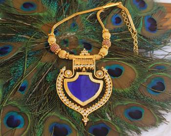 Kerala style gold plated 2 in 1 palakka necklace 4