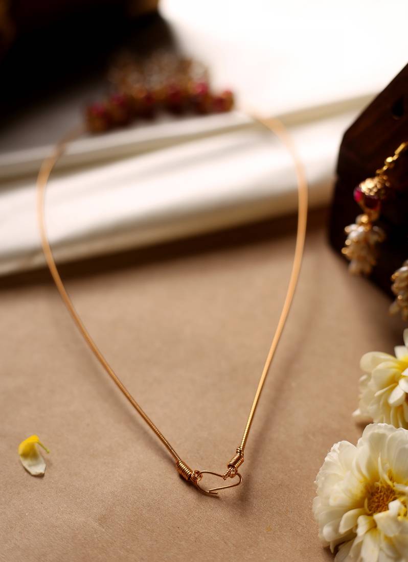 Invisible Necklace Set with Ball Accents and Pearl Danglers