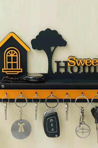 Stylish Wooden Sweet Home Keys Hanger for Wall Decor/Key Holder for Home