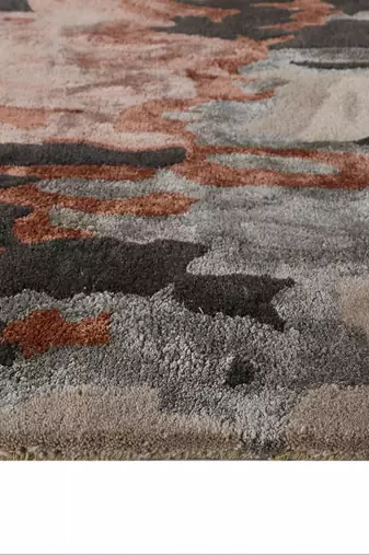 Rug handmade area rug, 8x10 feet wool & viscose rug anti slip backing carpet living room.