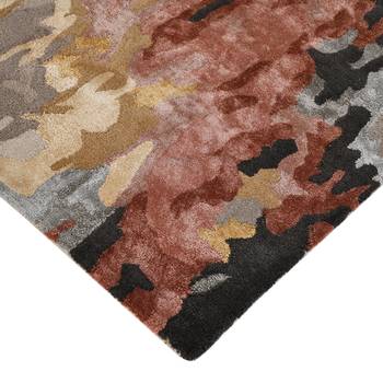 Rug handmade area rug, 8x10 feet wool & viscose rug anti slip backing carpet living room. 4