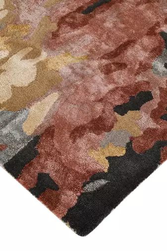 Rug handmade area rug, 8x10 feet wool & viscose rug anti slip backing carpet living room.
