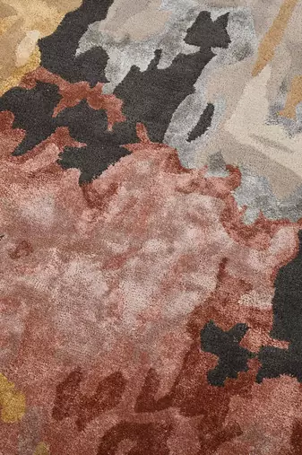 Rug handmade area rug, 8x10 feet wool & viscose rug anti slip backing carpet living room.