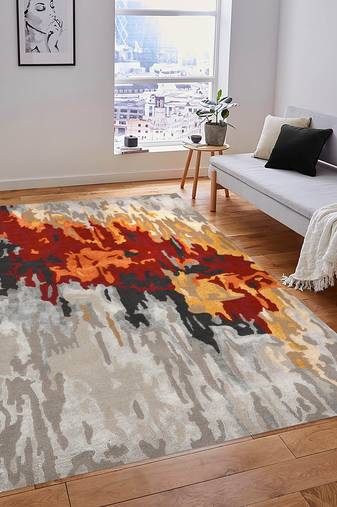 Handmade rug, wool area rug, 5x8  anti slip ideal for bedroom, living room, dining room, office rug, saraswati global.