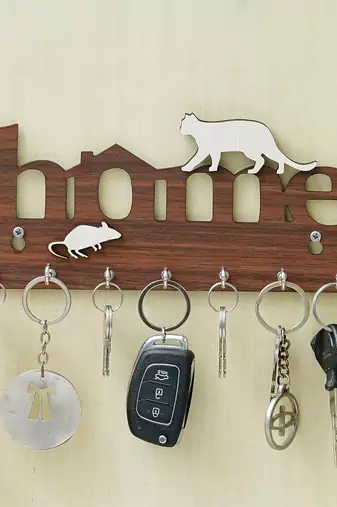 Antique Home with Cat Designer Key Holder for Home/Office Decor