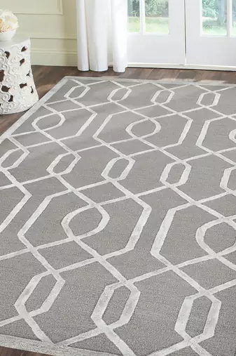 Hand tufted rug wool viscose rug ideal for bedroom living room anti skid baking carpet (8x10).