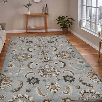 Rug  area rug 8x10 feet wool anti slip cotton backing carpet ideal for bedroom living room. 1