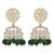 gold plated traditional kundan & pearl jhumka earrings for women 
