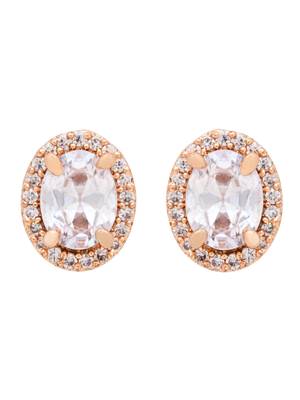 rose gold plated cubic zirconia and american diamond stud earrings  2