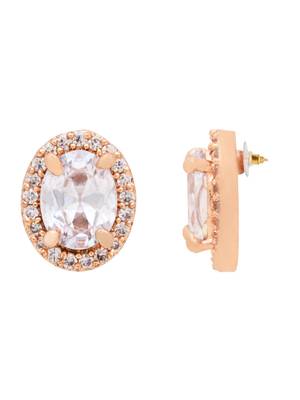 rose gold plated cubic zirconia and american diamond stud earrings  4