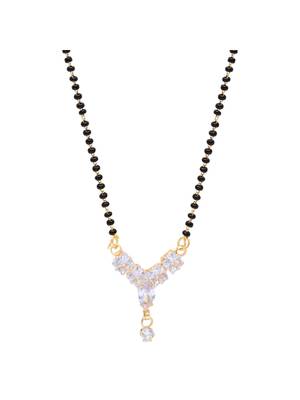 single line cz diamond pendant with black bead chain mangalsutra  2