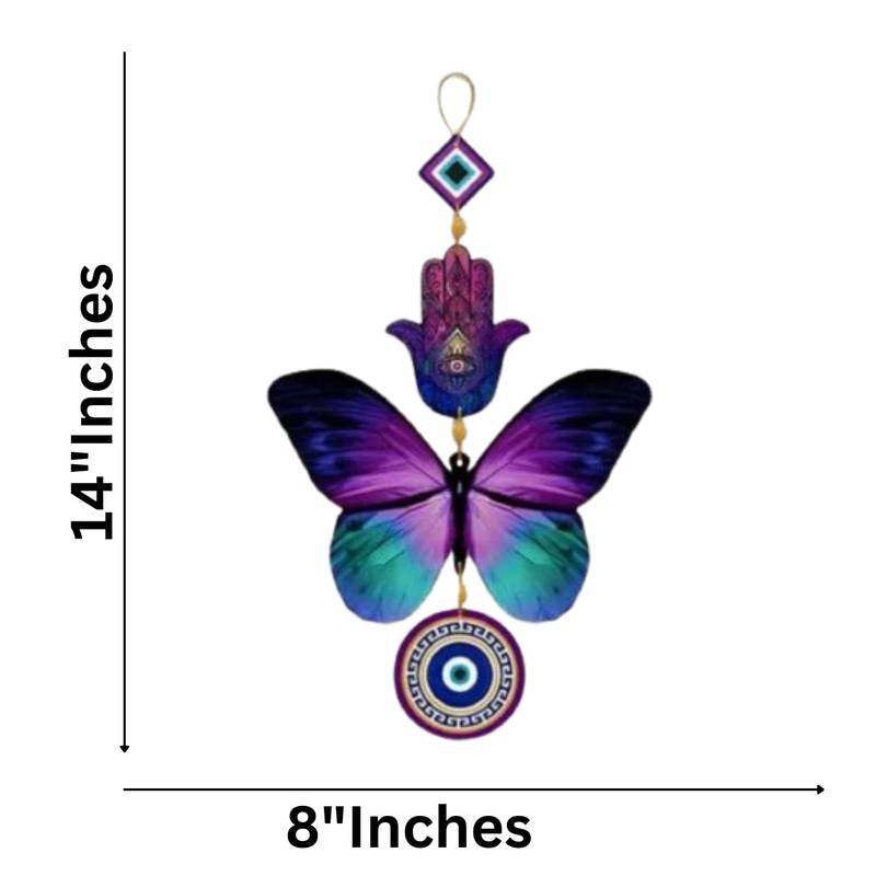 Decorative Wall Hanging For Door Entrance, Butterfly Evil Eye Wall Hanging For Protection And Elegance Home
