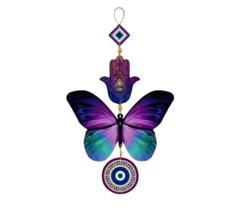 Decorative Wall Hanging For Door Entrance, Butterfly Evil Eye Wall Hanging For Protection And Elegance Home