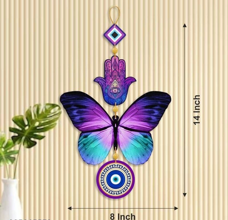 Decorative Wall Hanging For Door Entrance, Butterfly Evil Eye Wall Hanging For Protection And Elegance Home
