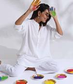  white  slub unisex freesize kurta