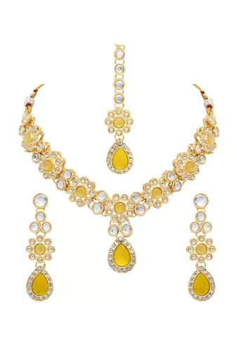 traditional kundan stone choker necklace jewellery set 