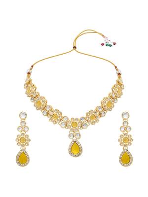 traditional kundan stone choker necklace jewellery set  3