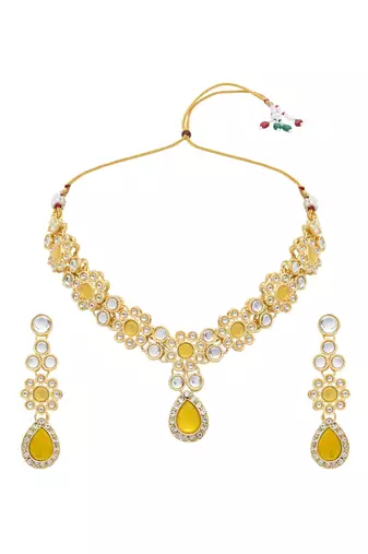 traditional kundan stone choker necklace jewellery set 