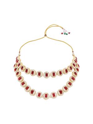 stylish design crystal diamond multi layer necklace jewellery set  3