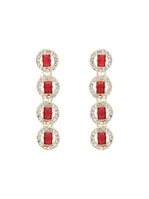 stylish design crystal diamond multi layer necklace jewellery set  4