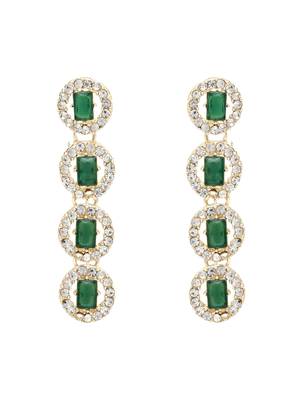 stylish design crystal diamond multi layer necklace with earrings & maang tikka jewellery set  4