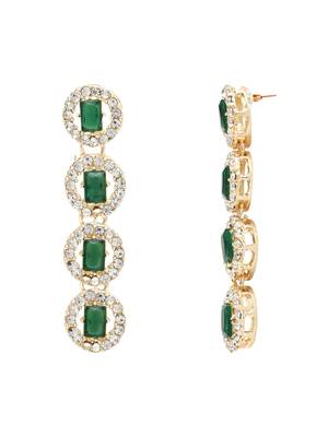 stylish design crystal diamond multi layer necklace with earrings & maang tikka jewellery set  5