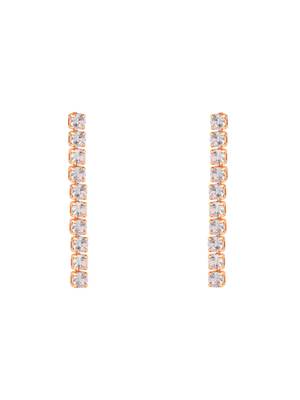 rose gold plated cubic zirconia american diamond necklace with earrings jewellery set  4