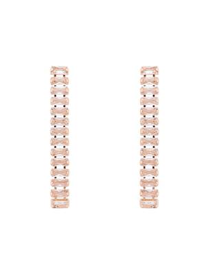 rose gold plated cubic zirconia american diamond necklace jewellery set  3