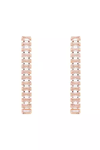 rose gold plated cubic zirconia american diamond necklace jewellery set 