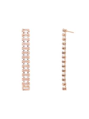 rose gold plated cubic zirconia american diamond necklace jewellery set  4