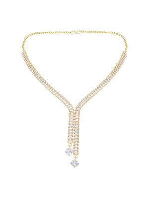 cubic zirconia american diamond necklace jewellery set for women 3