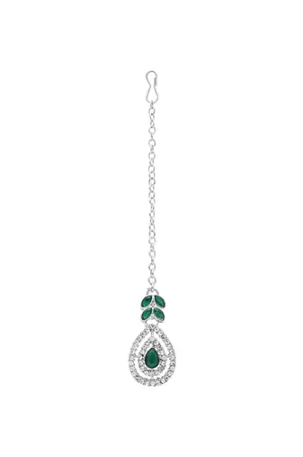 silver plated stylish design crystal diamond necklace jewellery set for women 