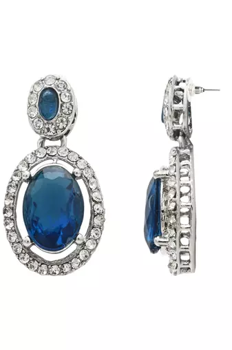 silver plated stylish design crystal diamond necklace jewellery set 